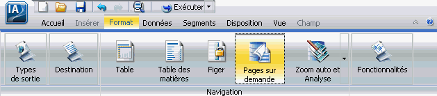 Bouton Pages à la demande