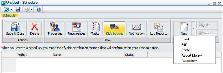 options de distribution