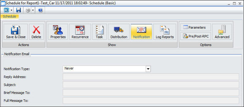 options de notification