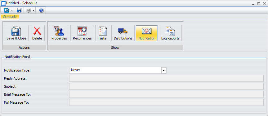 options de notification