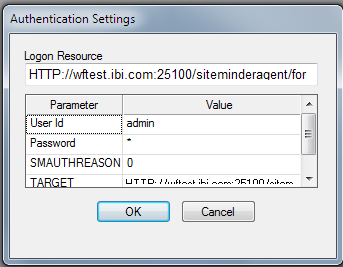 Paramètres Authentification Developer Studio
