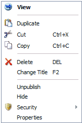 Menu contestuale cartella di lavoro Excel, PDF, HTML e file immagine