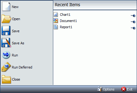 Menu principale dell'applicazione di InfoAssist