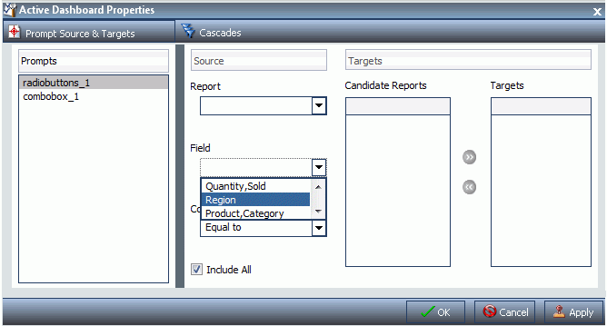 Menu Campo Proprietà dashboard attivo