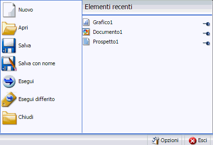 Menu principale dell'applicazione di InfoAssist