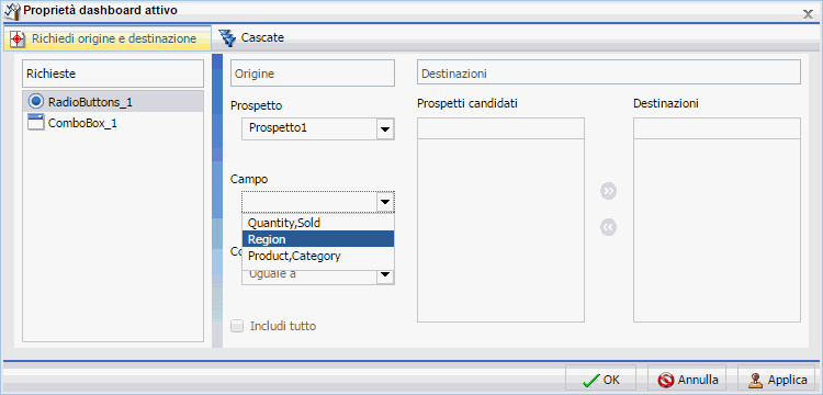 Menu Campo Proprietà dashboard attivo