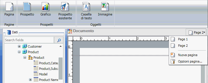 Icona Pagina e menu Pagina