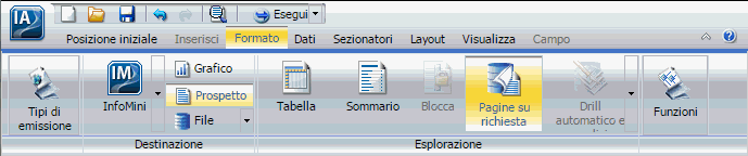 Pulsante Pagine su Richiesta