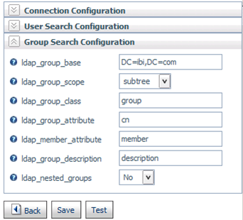 Configurazione ricerca gruppo LDAP