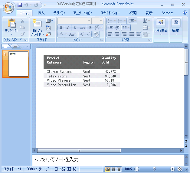 PowerPoint レポート出力