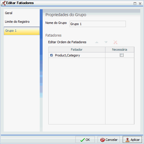 Guia Grupo da Caixa de Diálogo Editar Segmentadores