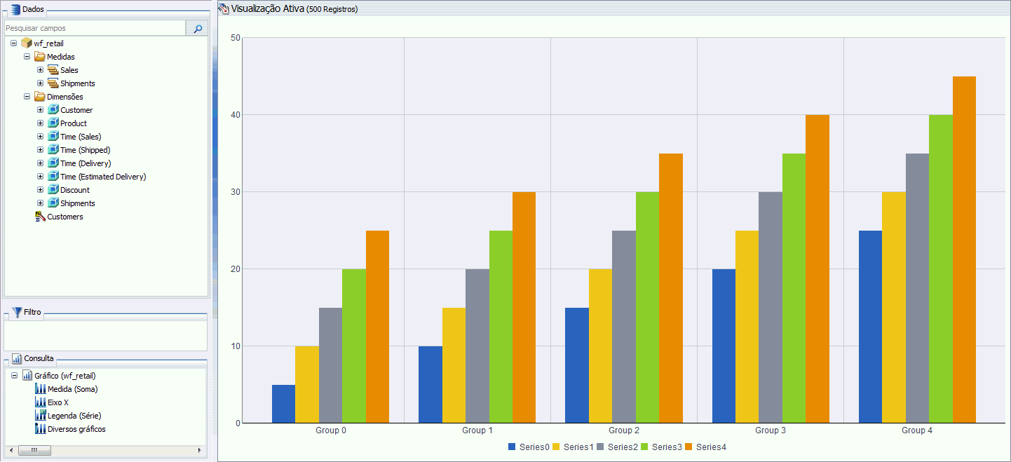 Painel de Resultados com Pré-Visualização de Gráfico