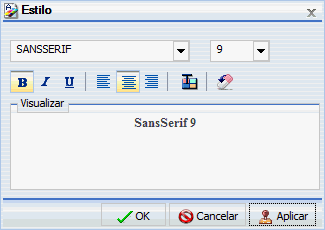 Caixa de Diálogo Estilo