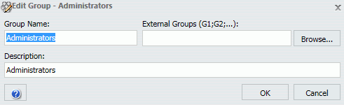 Caixa de diálogo Editar Grupo