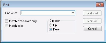 Find dialog box