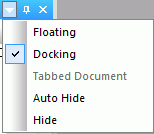 The panel properties menu