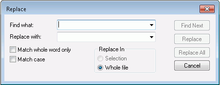 Replace dialog box