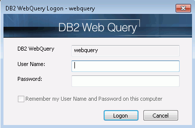 Web Query Logon dialog box