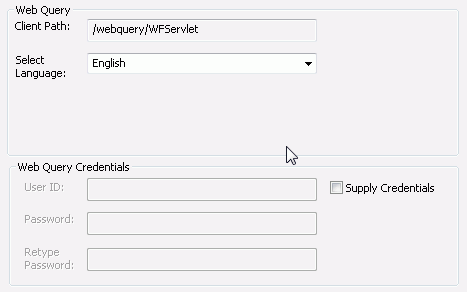 Web Query Client area