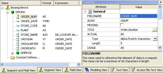 SQL data source with a key column selected example 
