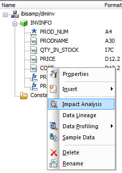 Impact analysis option