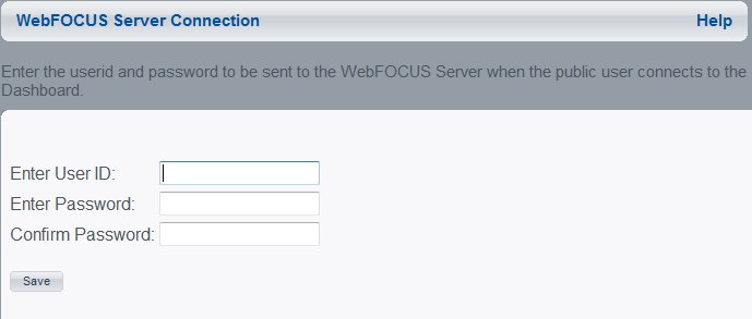 WebFOCUS Server Connection Window