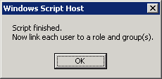 Enter the path to the container created dialog box