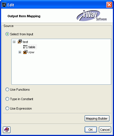 Edit-Output Item Mapping dialog box