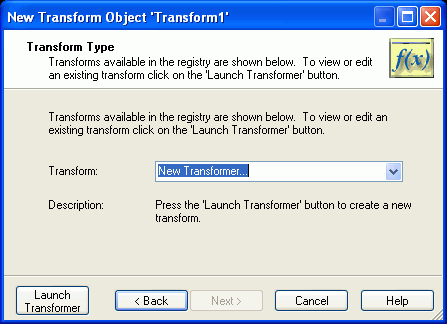 Transform type dialog box