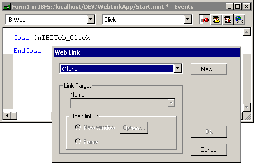 WF Maintain Web Link dialog box