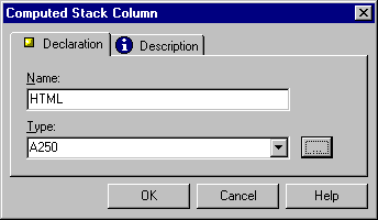 Computed Stack Column dialog box