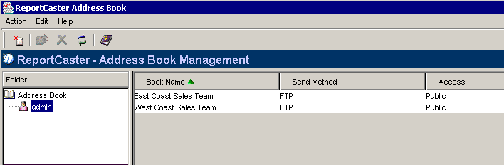 ReportCaster Address Book diagram