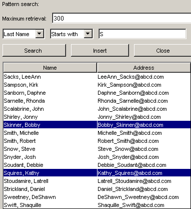 Example of pattern search