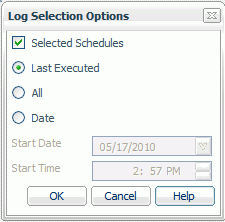 Log Selection Options