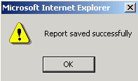 Report saved successfully confirmation message