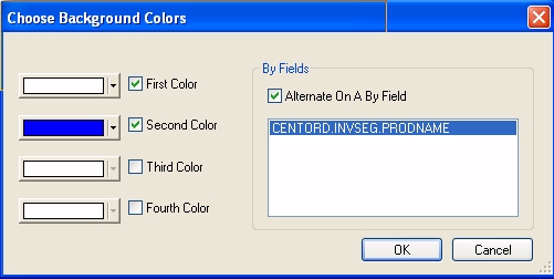 Choose Background Colors dialog box