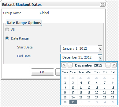 extract blackout dates